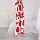 thumbnail image 3 of Balery Canada Conjunto de Pijama con Estampado para Mujer, Conjunto de Dos Piezas con Manga Larga, Ropa de Dormir Suave con Bolsillos, Pijamas Cómodos-Small, 3 of 7