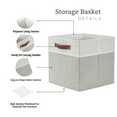 Cube Storage Bins, 11 inch Storage Cubes Set of 4, Light Grey and White