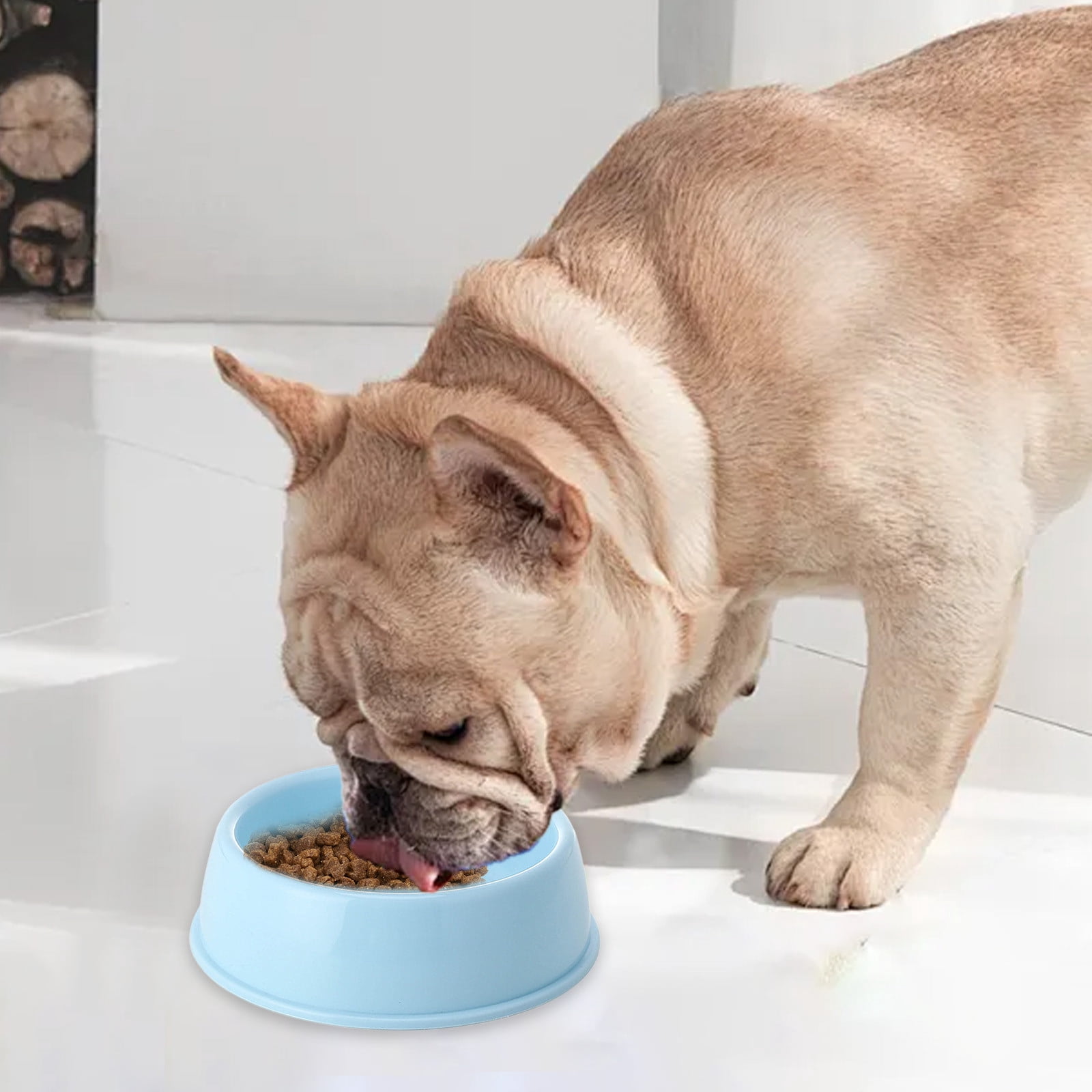 Nkmbld Elevated Dog Bowls, Ceramic Pet Bowls Durable Raised Cat Food and Water Bowl Set with Antis-Slip Wooden Stand, Easy to Clean, BPA-Free