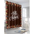 thumbnail image 3 of Fsddascl Brown Hello Autumn Shower Curtain Set - Extra Long 72" x 96" Washable Bathtub Curtain with 12 Hooks, Fall Maple Leaf Watercolor Retro Waterproof Fabric Stall Shower Curtains for Bathroom, 3 of 6