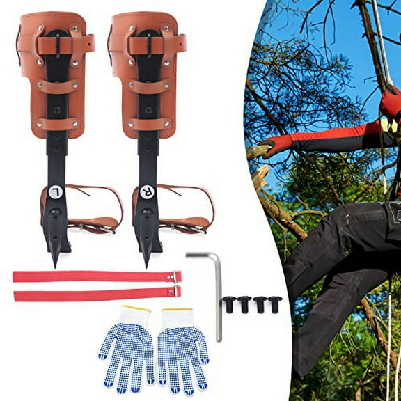 Tree Climbing Spike Set, Tree Spurs, Steel Adjustable Climber Gaffs