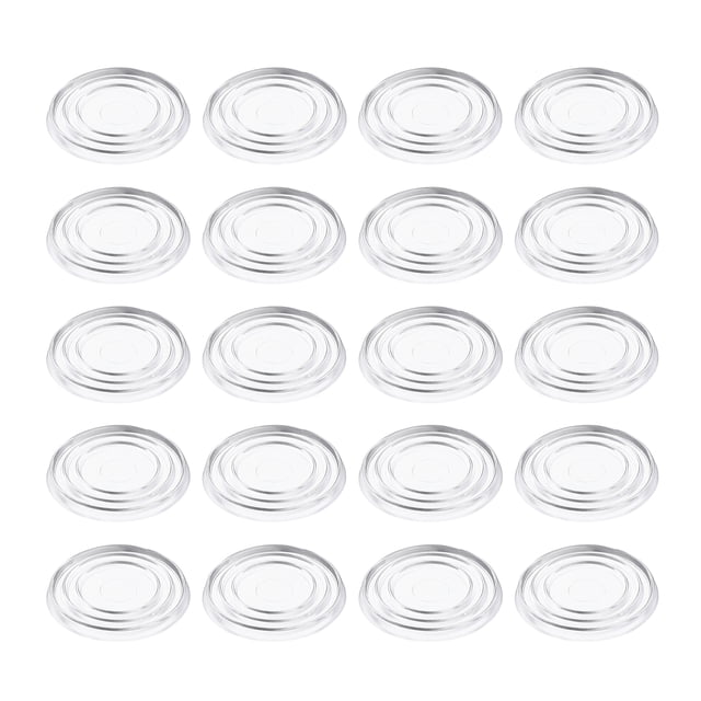 Uxcell 20Pack Bumpers de Vidrio para Mesa, 24mm/0.94" Redondo de Goma Transparente Antideslizante, Almohadilla de Mesa No Adhesiva