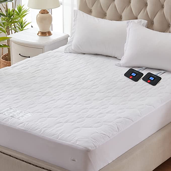 Westinghouse Heated Mattress Pad Quilted, Queen(60*80in), Dual Control ...