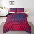 thumbnail image 1 of Erosebridal Gradient Honeycomb Comforter Sets King Size, Geometric Hexagon Down Comforter, Reversible 3pcs, 1 of 7