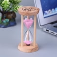 thumbnail image 3 of Reloj De Arena Reloj de arena de madera, reloj de arena de 3 minutos, reloj de arena, temporizador de cepillo de dientes para niños (rosa) Likrtyny Libre de BPA, 3 of 8