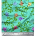 thumbnail image 1 of Soimoi Poly Georgette Fabric Leaves & Bell Floral Print Sewing Fabric Yard 52 Inch Wide, 1 of 3