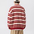 thumbnail image 5 of Wancir Men's Vintage Striped Sweater Oversized Knitted Pullover Crewneck Long Sleeve Colorblock Jumper Tops, 5 of 5