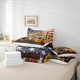 thumbnail image 5 of Feelyou Western Cowgirl Boot Bedding Comforter Set 7 Pieces, Hippie Sheep Skull Skeleton Full Bedding Set, Vintage US Flag Fitted Sheet Flat Sheet, Breathable Home Decor, 5 of 7