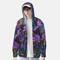 thumbnail image 2 of Balery Starry Night Iris Field Sudadera ligera de manga larga con capucha y protección solar UPF 50+ para hombre y mujer, ideal para pesca y running-Large, 2 of 7