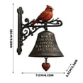 thumbnail image 4 of 2Pcs Cardinals Garden Bell Wind Chime, Vintage Red Bird Sculpture with Heart Clapper, Outdoor Memorial Decor for Patio, Yard and Farmhouse, 4 of 7
