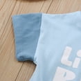 thumbnail image 7 of Baby Rompers Boy Infant Summer Causal Lil Bro Short Sleeve Letter Embroider Romper Bodysuits Baby Onesies Blue 12 Months-18 Months, 7 of 7
