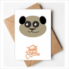 Brown Lovely Fat Animal Panda Aable Thank You Cards Envelopes Blank Note