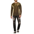 thumbnail image 2 of INSPIRE CHIC Mesh Sheer T-Shirt for Men's Long Sleeves Club Party Tee Tops, 2 of 5