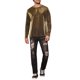 thumbnail image 2 of Camiseta de manga larga INSPIRE CHIC de malla transparente para hombres, camiseta de fiesta de club S dorada, 2 of 6