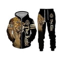 thumbnail image 1 of Vorallme, chándal de otoño e invierno para hombre, sudaderas con capucha y cremallera con estampado de león en 3d, pantalones, conjuntos, ropa informal para hombre, chándal para mujer, 1 of 1