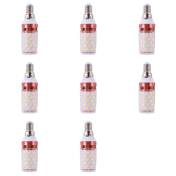 8X Luz de 3 Colores Integrada SMD LED Lampara de Maiz E14 AC85V - 265V Luz Calido Alta Ahorro de Energia Pequena Luz LED Bombilla 12W
