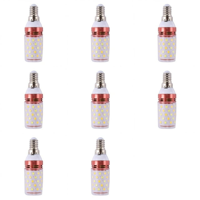 8X Luz de 3 Colores Integrada SMD LED Lampara de Maiz E14 AC85V - 265V Luz Calido Alta Ahorro de Energia Pequena Luz LED Bombilla 12W