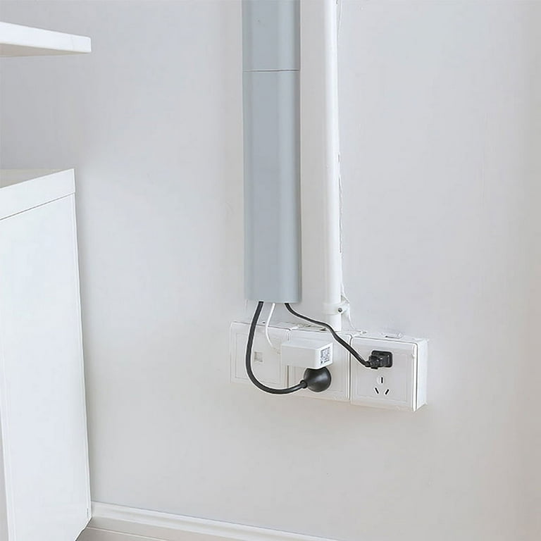 Cable Concealer on Wall Raceway - Paintable Cord Cover for Wall Mounted TVs  - Cable Management Kit Including Connectors & Adhesive Strips Connected to