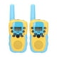 thumbnail image 1 of Juego de 2 mini walkie talkie con carga USB, radio inalámbrica, juguetes para niños, regalos de cumpleaños y Navidad, azul, amarillo, americano, 22 canales, FRS, 462-467 MHz, 1 of 15
