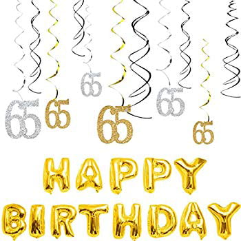 Party Celebration Banner Age 65 Happy 65th Birthday