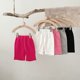 thumbnail image 4 of Odeerbi 2-8 Años Niños Niñas Verano Plaid Ruffle Shorts Bermudas Algodón Color Sólido Pantalones Cortos Sueltos Con Bolsillos, 4 of 4