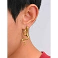 thumbnail image 3 of Snake Earrings for Women Men, Punk Gothic Stainless Steel Stud Earrings, Hypoallergenic gold plated Snakes Jewelry with Zircon, Statement Cool Rock Hip Hop Biker Earring Halloween Gifts, 3 of 5