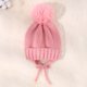 thumbnail image 3 of Gorro de punto para niños con orejeras trenzadas ajustables y gorro de lana cálido para bebé (rosa) Sincero Electrónica, 3 of 5