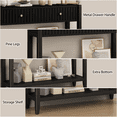 thumbnail image 4 of 39" Console Table with 2 Drawers,Wood Narrow Accent Sofa Table Entryway Table with Storage Shelf for Living Room,Front Hall,Hallway,Black, 4 of 6