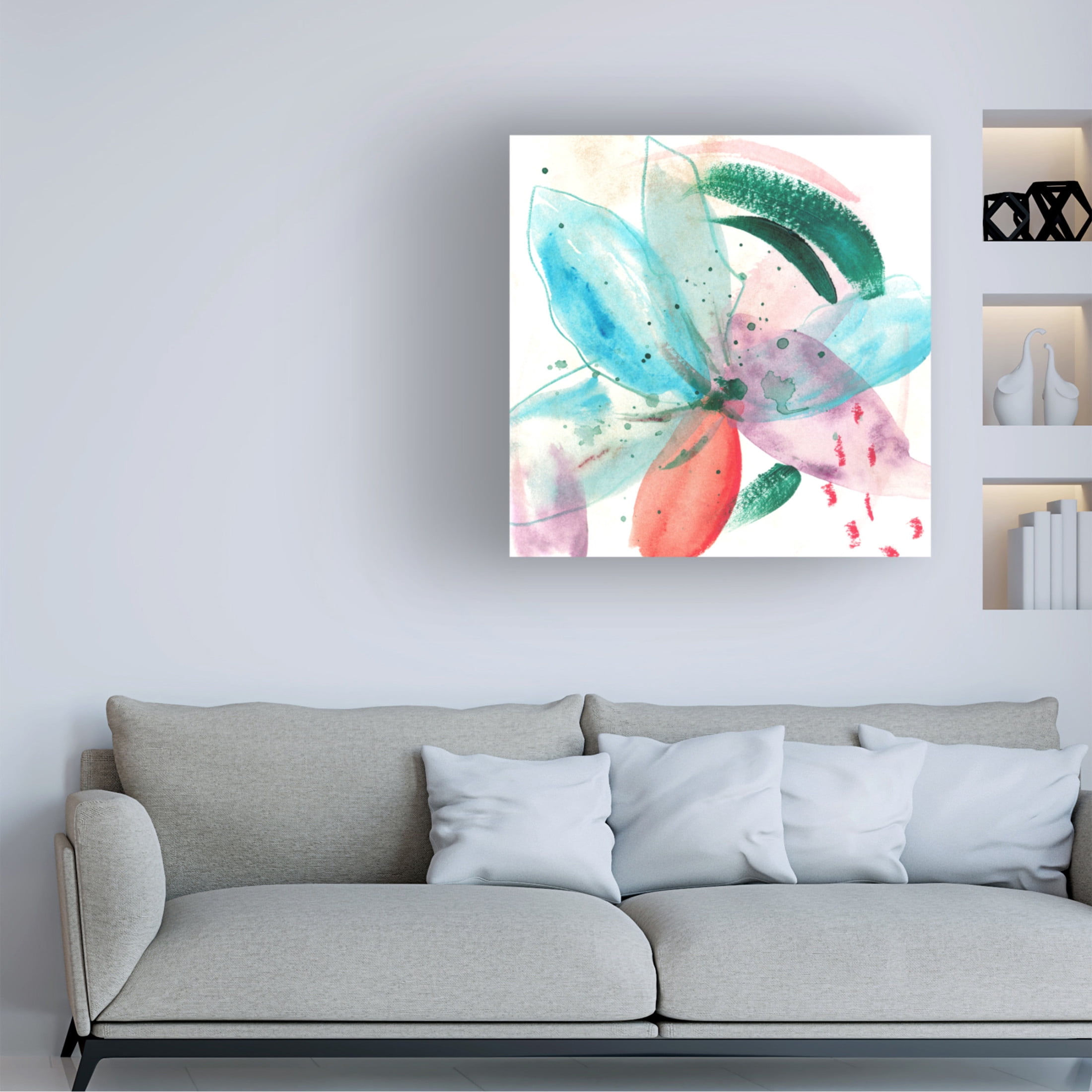 Canvas Wall Art - Melissa Wang 'Frosted Garden I' Wall Art for Living Room, Bedroom, or Office Décor by Trademark Fine Art - 14 x 14 Inches