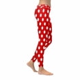 thumbnail image 3 of SUNENAT Red and White Polka Dots Women's Stretchy Capri Leggings Yoga Running Pant XXL, 3 of 4