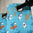 thumbnail image 3 of Ambesonne Shark Grommet Curtain, Underwater Funny World, 50" x 72", Blue White Orange, 3 of 6