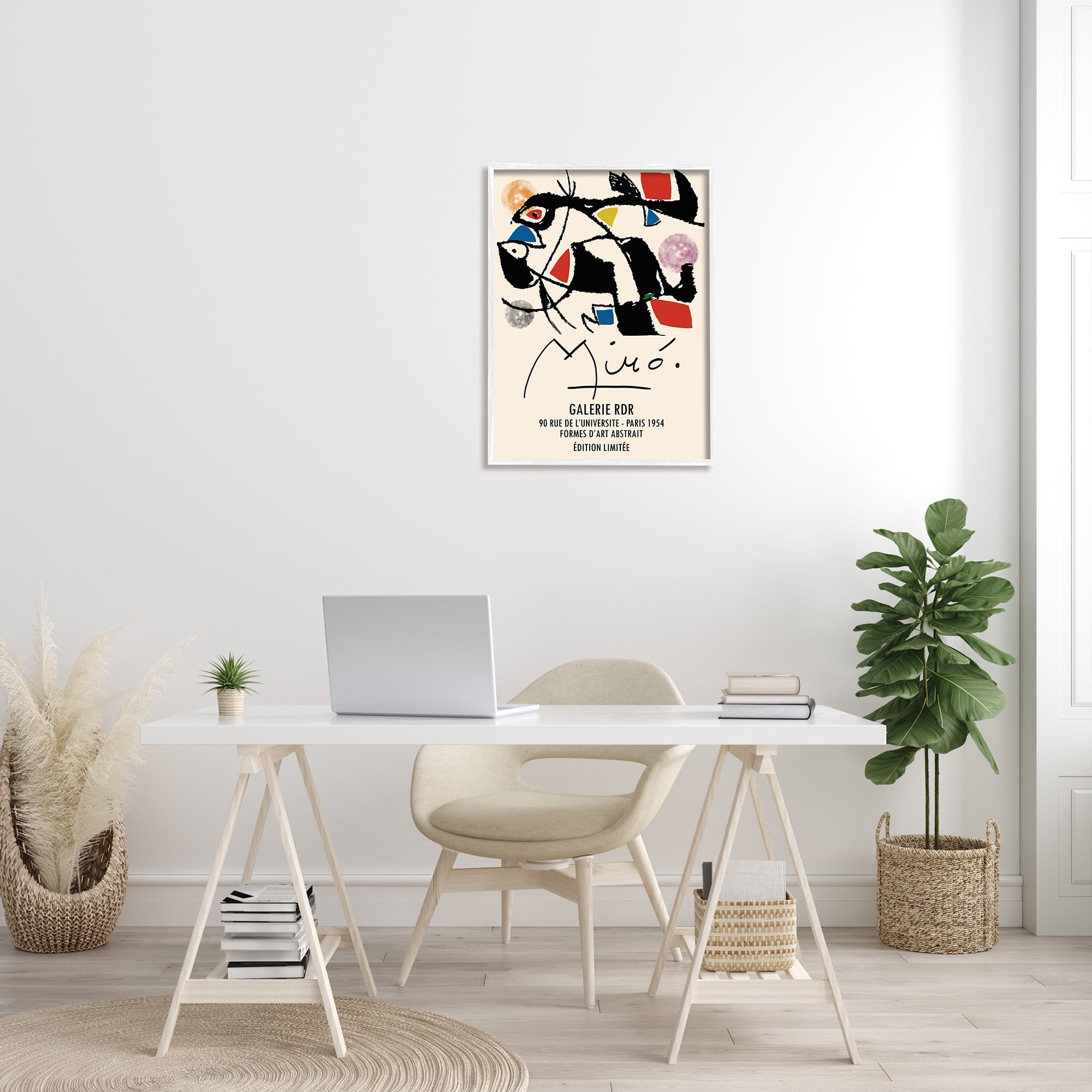 Stupell Industries Miro Traditional Abstract Painter Geometric Design Blue Red, 24 x 30, Designed by Ros Ruseva