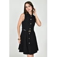thumbnail image 4 of Vestido camisero con cinturon Roman Fashion /Juvenil, 01677 (Negro) negro CH, 4 of 5