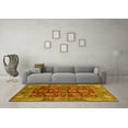 thumbnail image 3 of Ahgly Company Machine Washable Indoor Round Oriental Yellow Traditional Area Rugs, 3' Round, 3 of 4