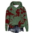 thumbnail image 1 of VBARHMQRT Sweats à Capuche pour Adolescentes Femmes Automne et Hiver 2024 Tendance Multiples Taches Imprimé Hauts de Sport à Capuche, 1 of 2