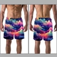 thumbnail image 3 of luoweisi Men's Beach Shorts Quick Dry Swim Trunks with Mesh Lining Galaxy S, 3 of 5