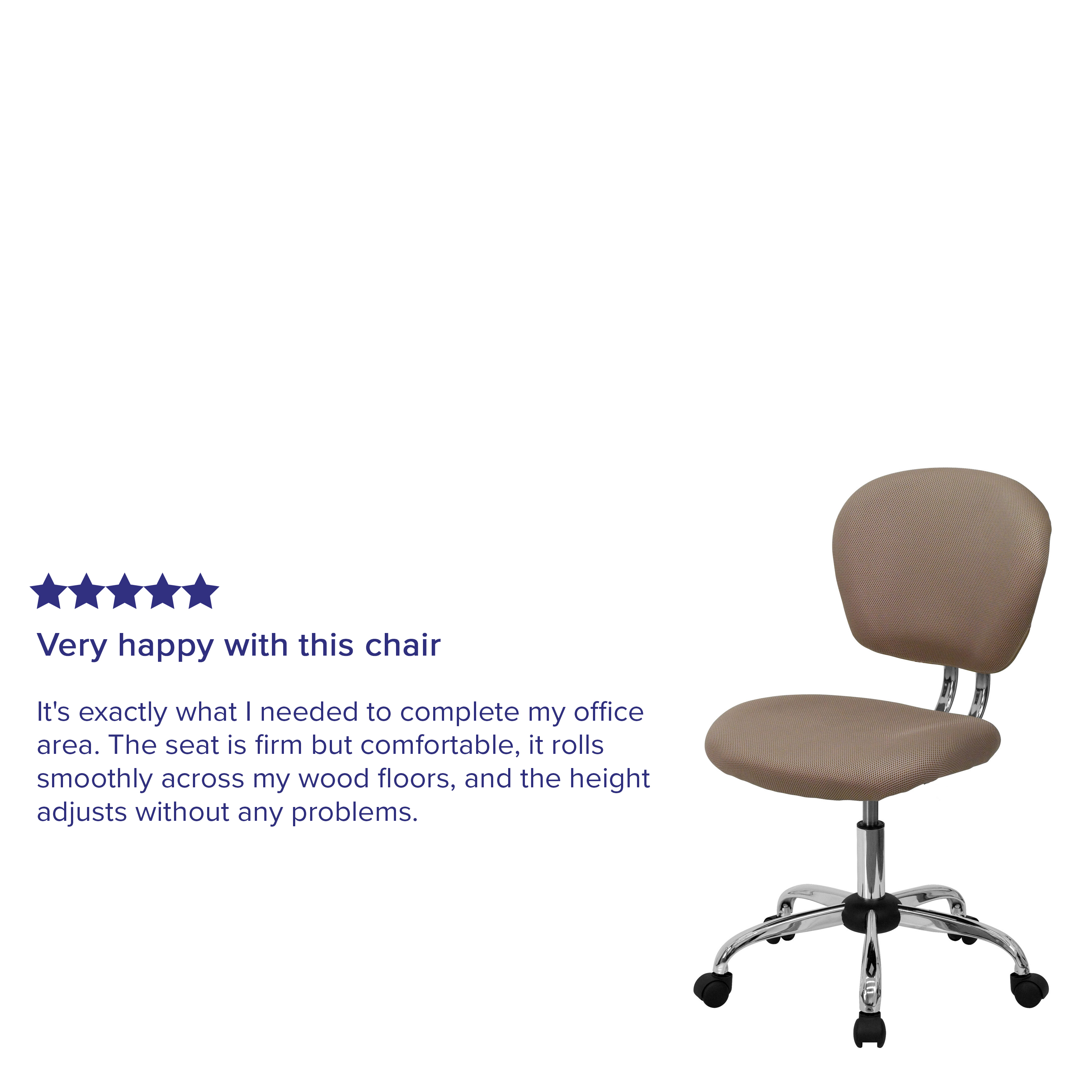 Emma + Oliver Mid-Back Coffee Brown Mesh Swivel Task Office Chair with Chrome Base - image 5 of 13