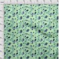 thumbnail image 3 of oneOone Cotton Jersey Mint Fabric Flower & Leaves Watercolor Quilting Supplies Print Sewing Fabric By The Yard 58 Inch Wide, 3 of 4