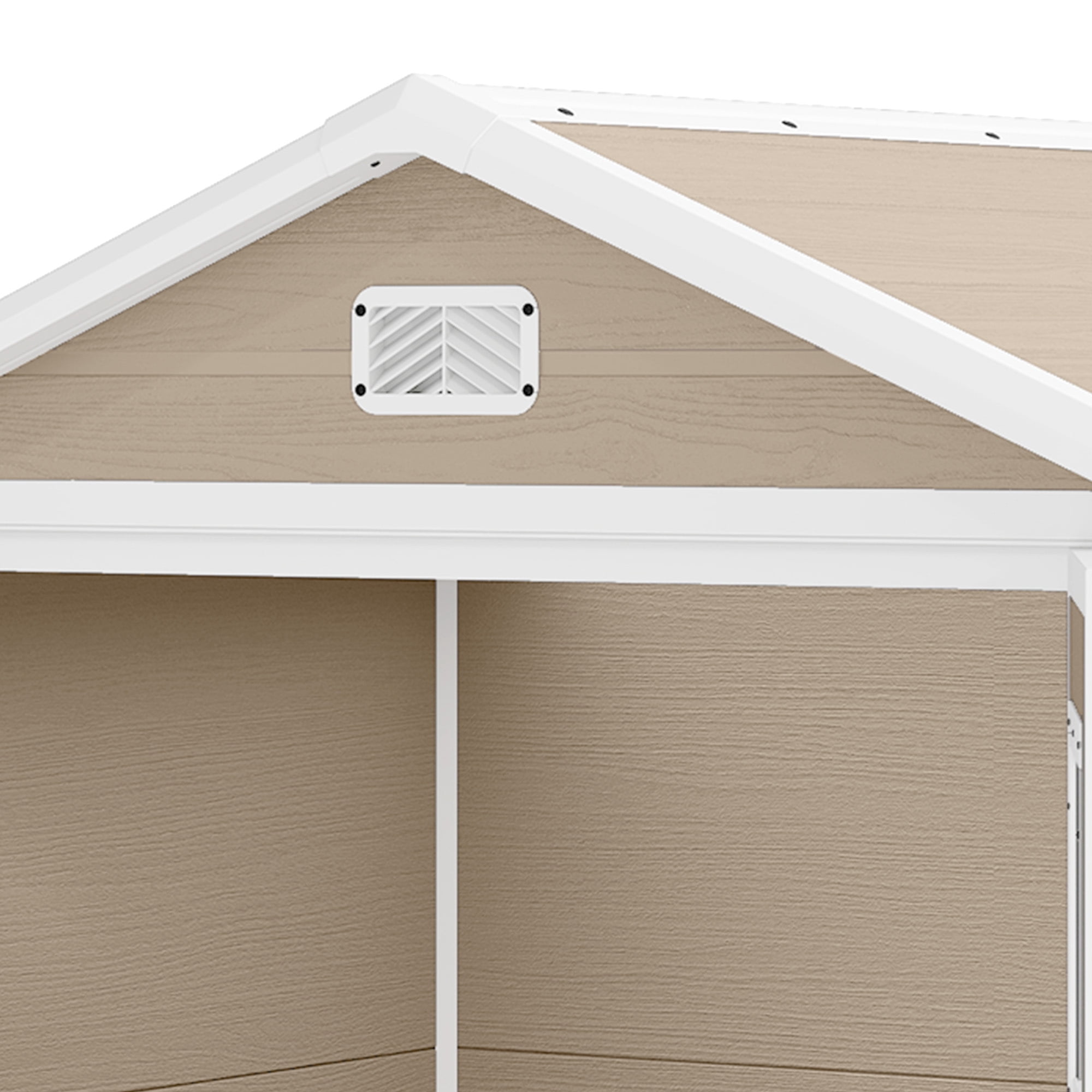 Dextrus 6x4.4ft Plastic Outdoor Storage Shed, Double-Wall Garden Tool Shed with 2 Windows & Lockable Door, Weatherproof Outside Storage Cabinet for Patio Backyard Lawn, Beige