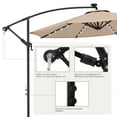 thumbnail image 5 of LAUSAINT HOME 10 ft Cantilever Patio Umbrella, Round Outdoor Beige Umbrella with LED Lights, 5 of 10