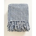 thumbnail image 7 of Fennco Styles Chenille Woven Striped Tassel Throw Blanket 50" W x 60" L - Navy Blue Soft Blanket for Bed, Couch, Sofa, Home, Office and Holidays Décor, 7 of 7