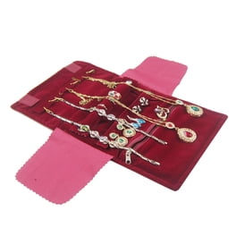 Organizador De Joyas Colgante De Doble Cara - 48 Bolsillos Y Ganchos Para Collares - Perfecto Para Ahorrar Espacio En Armarios Y Viajes