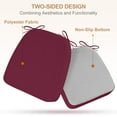 thumbnail image 6 of 17 x 16 x 2 inch Indoor D-shaped Kitchen Dining Chair Cushion, Dark Wine Red, Set of 2, 6 of 10