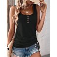 thumbnail image 4 of Womens U Neck Tank Tops Summer Sleeveless Loose Button Casual Henley Shirts, 4 of 8