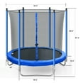 thumbnail image 3 of 8FT Outdoor  Trampoline with Enclosure Net and Ladder, Recreational Combo Bounce Trampoline for Kids and Adults, Trampoline with Waterproof Jump Mat for Indoor Outdoor Backyard, 3 of 9