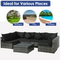thumbnail image 6 of Patiojoy 7 PCS Outdoor Patio Furniture Set All-Weather PE Rattan Sofa Set w/Coffee Table & Cushions Black, 6 of 10