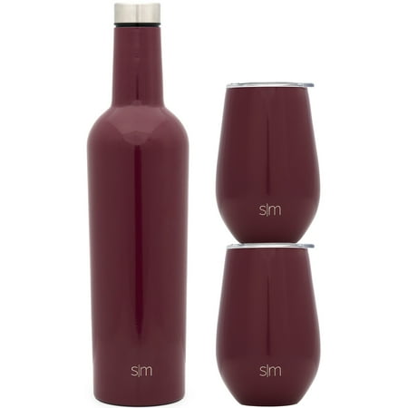 

Novelty Modern Spirit Wine Bundle - 2 12oz Wine Tumbler Glasses with Lids & 1 Wine Bottle - Vacuum Insulated 18/8 Stainless Steel Pattern Carrara Marble Widely used