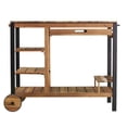 thumbnail image 3 of Afuera Living Contemporary Wood Outdoor Bar Cart in Natural Finish, 3 of 3