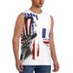 thumbnail image 2 of Balery Patriotic Skull Art Camisetas sin mangas para hombre, absorbe la humedad y protege contra el mal olor.-3X-Large, 2 of 7