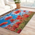 thumbnail image 1 of Poppy Flower Rug - 3x5 Rug - Poppy Rug - Red Floral Area Rug - Flower Spring Rugs - Girls Carpet, 1 of 7